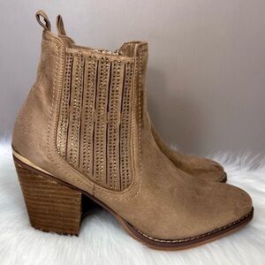 NINETY UNION Microsuede Tan Ankle Boot